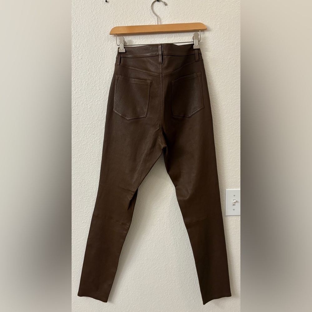 J Brand Brown Lambskin Leather Maria High Rise Womens 29 - Picture 8 of 10